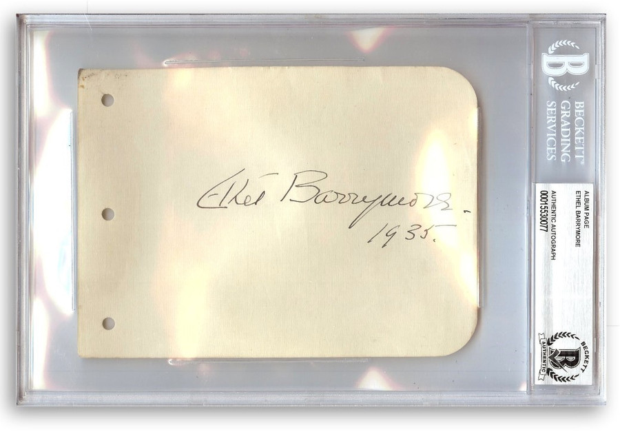 Ethel Barrymore Signed Autographed Album Page Legendary Actress BAS 0077