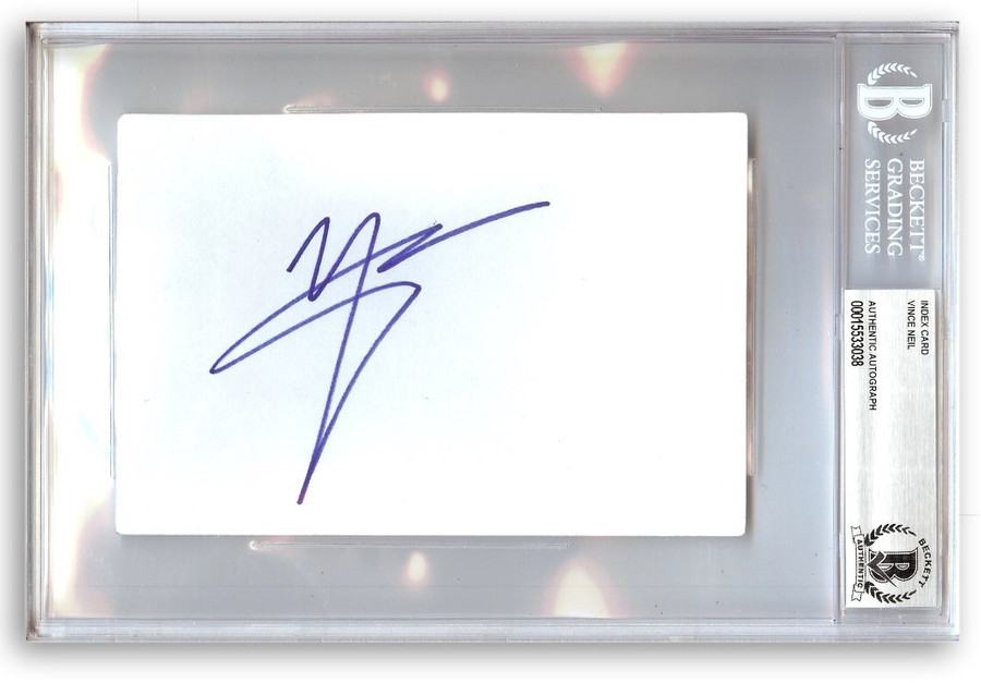 Vince Neil Signed Autographed Index Card Motley Crue Lead Singer