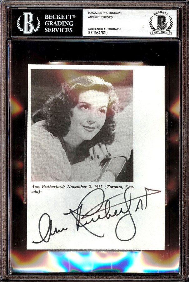 Ann Rutherford Signed Autographed Magazine Photo Gone with the Wind BAS Slabbed