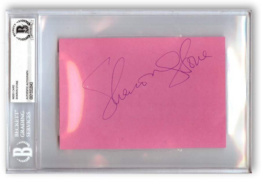 Sharon Stone Signed Autographed Index Card Basic Instinct Casino BAS 2943