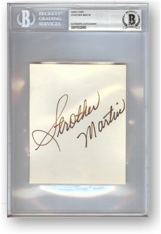 Strother Martin Signed Autographed Index Card Cool Hand Luke BAS 2995