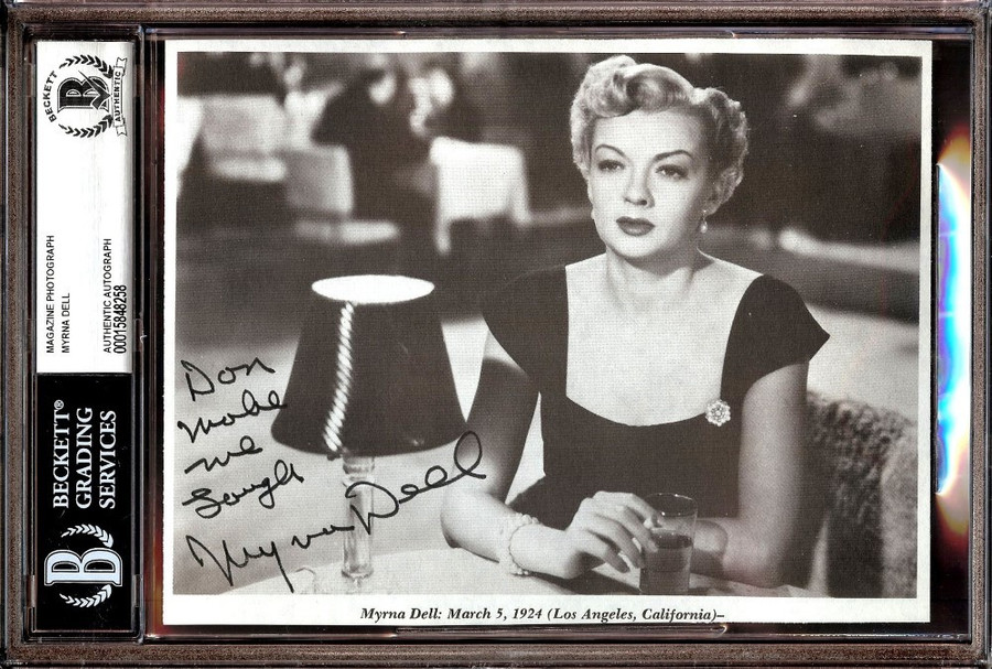 Myrna Dell Signed Autographed Magazine Photo Hollywood Actress BAS Slabbed