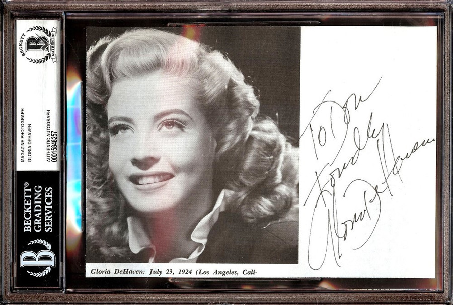 Gloria DeHaven Signed Autographed Magazine Photo Hollywood Actress BAS Slabbed