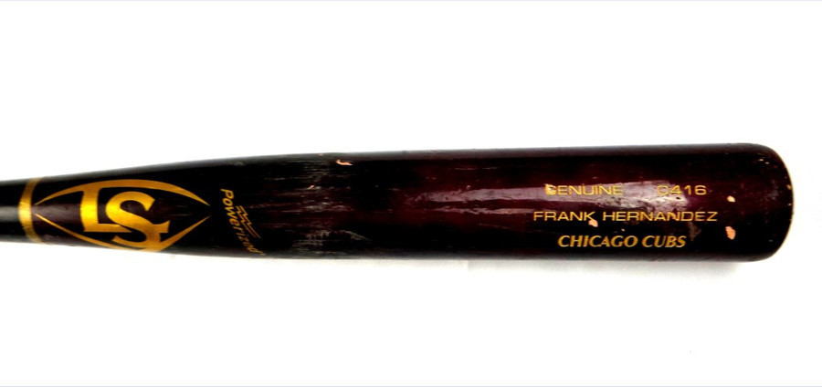 Frank Hernandez Unsigned Game Used Bat Louisville Slugger Chicago Cubs Cracked