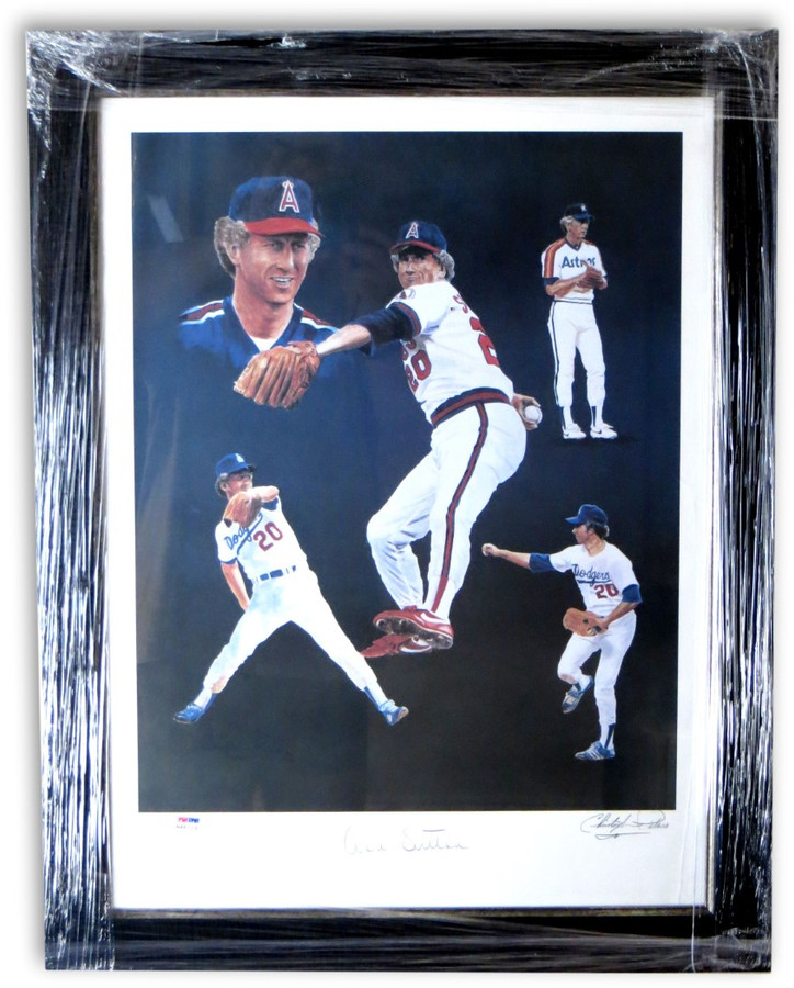 Don Sutton Signed Autographed Framed Lithograph Angels Astros Dodgers PSA B48719