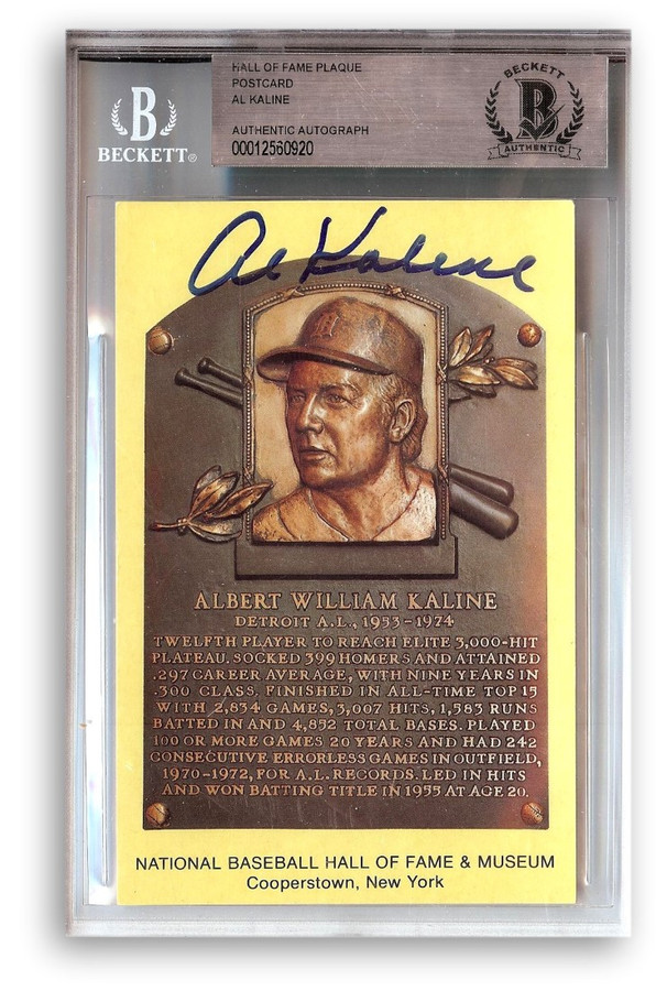 Al Kaline Signed Autographed Hall of Fame Postcard Detroit Tigers BAS 920