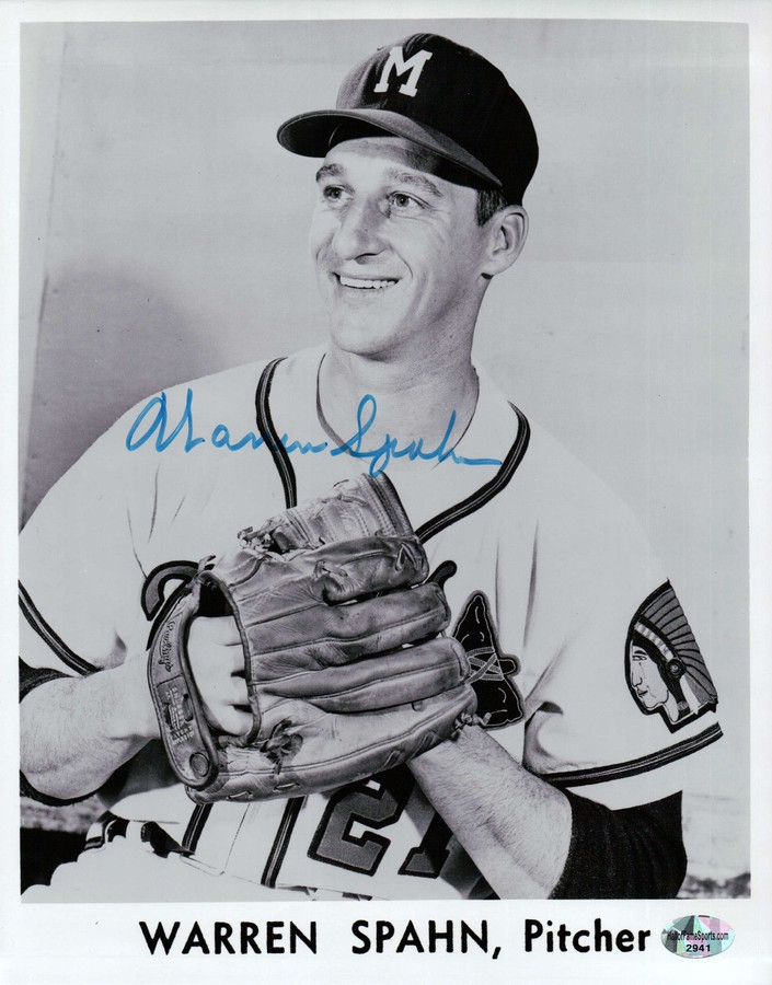 Warren Spahn Signed 8X10 Photo Autograph Braves White Border Auto w/COA