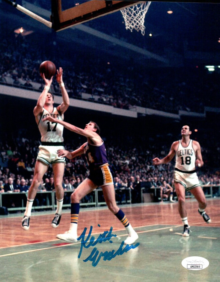 Keith Erickson Signed Autographed 8X10 Photo Lakers Defending vs. Celtics JSA