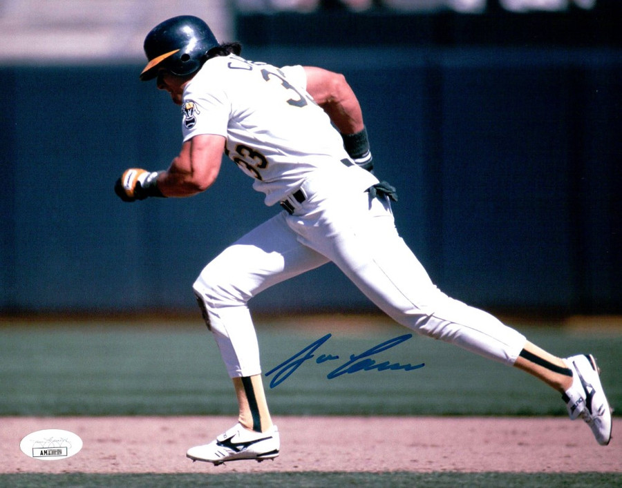 Jose Canseco Signed Autographed 8X10 Photo Oakland A's Stealing Base JSA