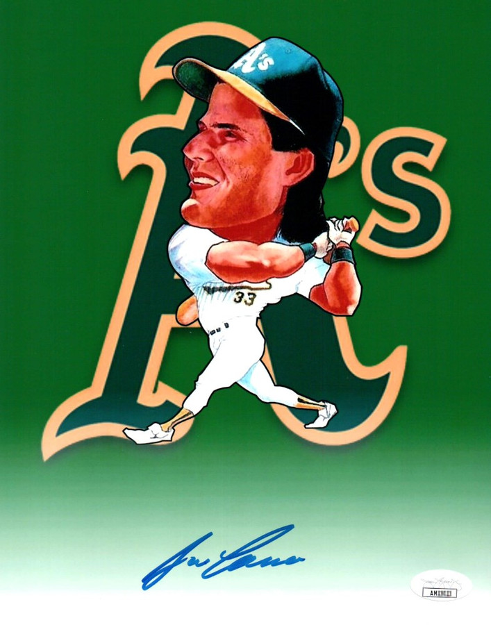 Jose Canseco Signed Autographed 8X10 Photo Oakland A's Caricature Drawing JSA