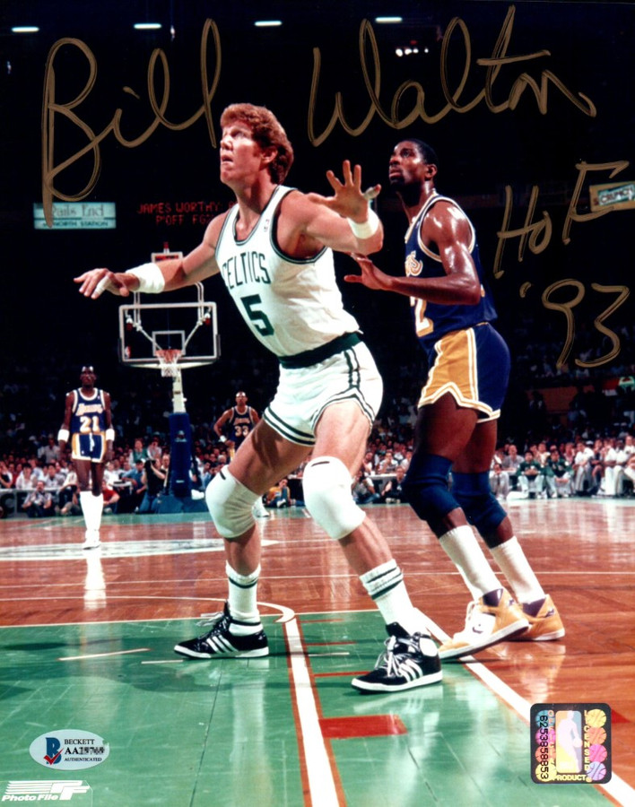 Bill Walton Signed Autographed 8X10 Photo Boston Celtics "HOF 93" Gold Ink BAS