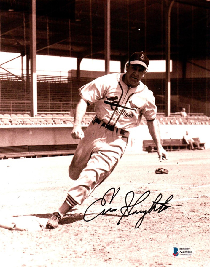 Enos Slaughter Signed Autographed 8X10 Photo St. Louis Cardinals Running BAS