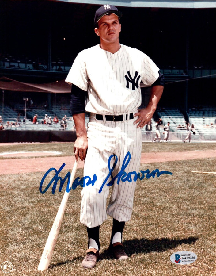 Moose Skowron Signed Autographed 8X10 Photo New York Yankees Bat Pose BAS