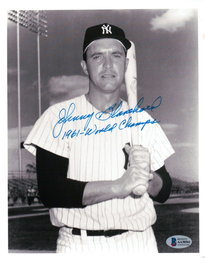Johnny Blanchard Signed Autographed 8X10 Photo Yankees "1961 World Champs" BAS