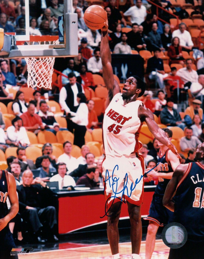 A.C. Green Signed 8X10 Autograph Photo Dunking Miami Heat Auto w/COA