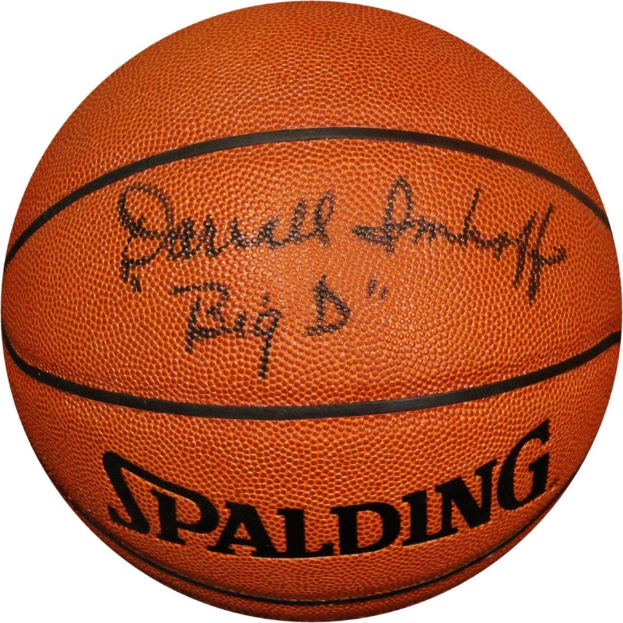Darrall Imhoff Hand signed Autographed Indoor/Outdoor Basketball "Big D" Black