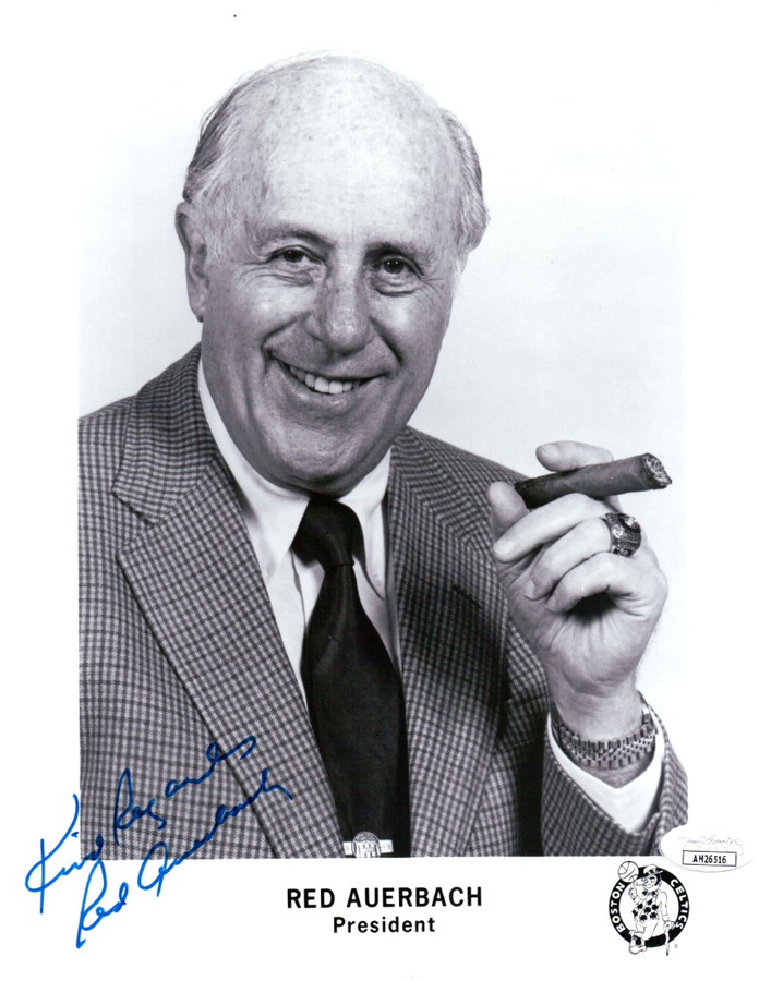 Red Auerbach Signed Autograph 8X10 Photo Boston Celtics Legend Cigar JSA AM26516
