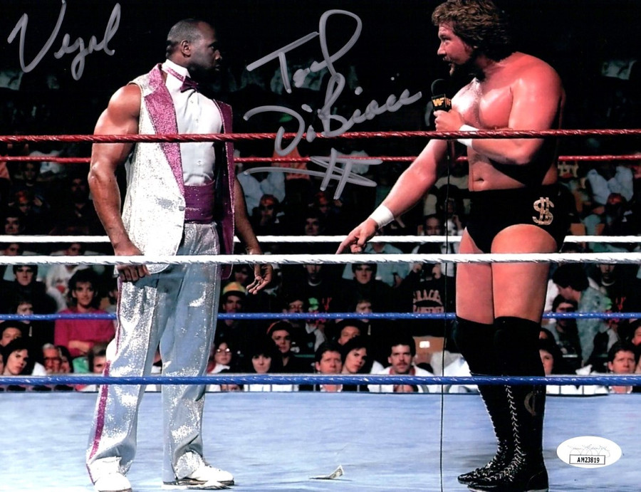 Ted DiBiase Virgil Dual Signed Autographed 8X10 Photo WWF In Ring JSA AM23819