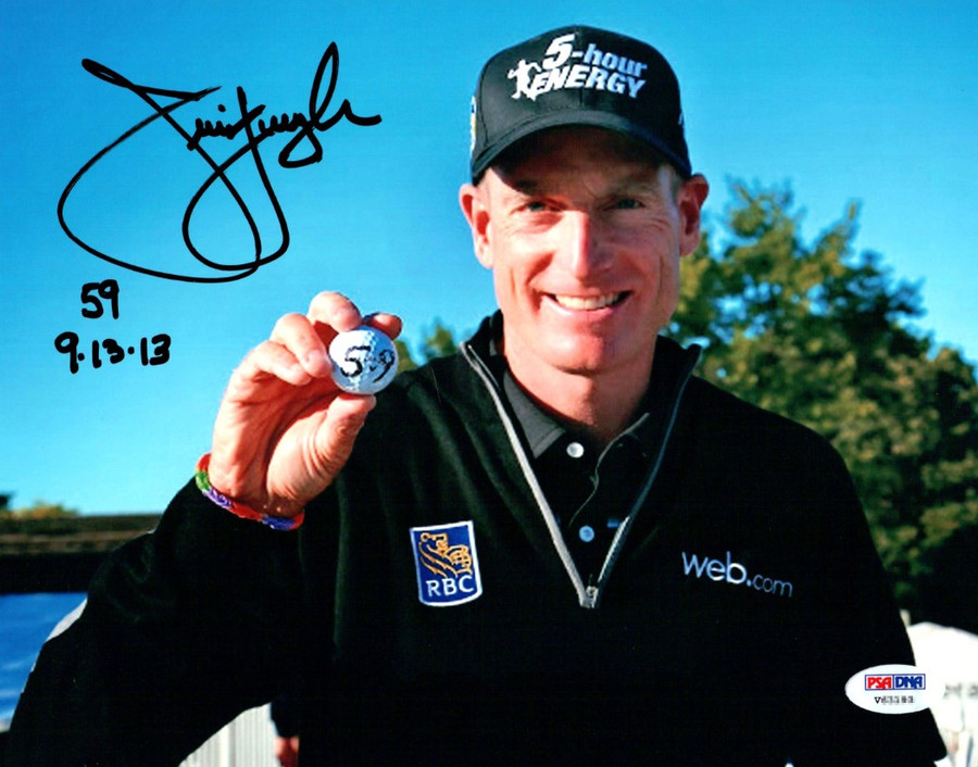 Jim Furyk Signed Autographed 8X10 Photo "59 - 9-13-13" Holding Golf Ball PSA/DNA