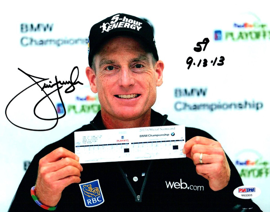 Jim Furyk Signed Autographed 8X10 Photo "59 - 9-13-13" Holding Scorecard PSA/DNA