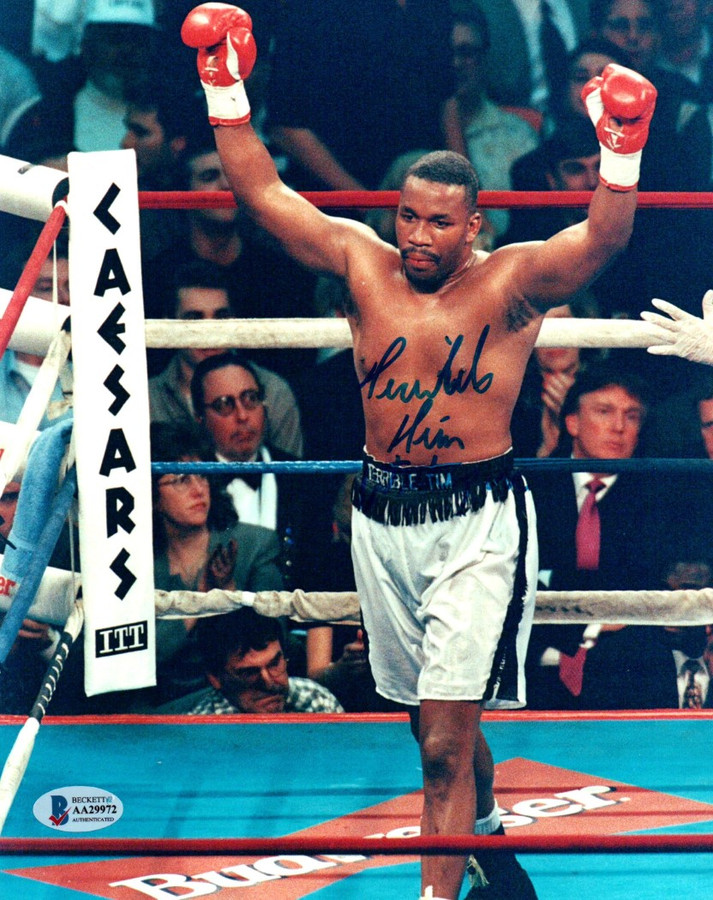 Terrible Tim Witherspoon Signed Autograph 8X10 Photo Post Fight Win BAS AA29972