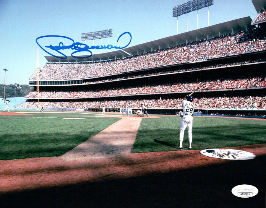 Pedro Guerrero Signed Autographed 8X10 Photo Dodgers Stadium On Deck Daytime JSA