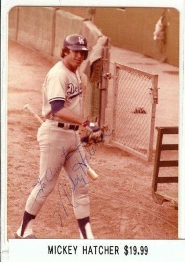 Mickey Hatcher Signed 3.5 X 5 Photo Auto Autograph
