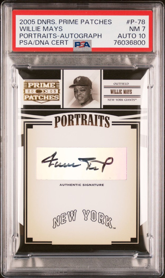 Willie Mays 2005 Donruss Prime Patches Portraits Auto PSA 7/ 10 Auto  #P-78