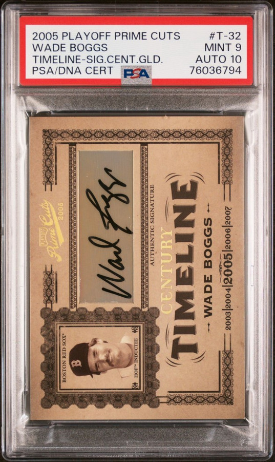 Wade Boggs 2005 Playoff Prime Cuts Timeline Century Gold PSA 9 /10 Auto #T32 1/3