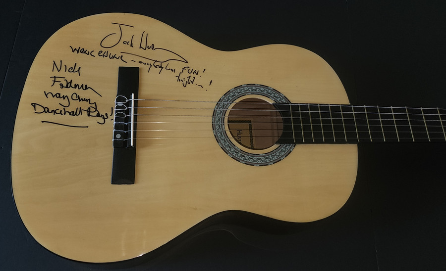 Wang Chung  Signed Autographed Guitar Nick Feldman Jack Hues  BAS BK67736
