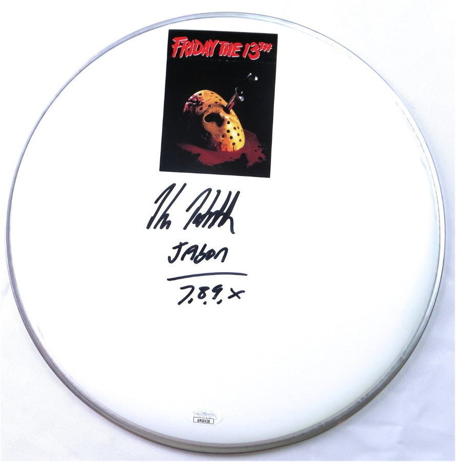 Kane Hodder Signed Autographed 12" Drumhead Friday the 13th Jason JSA AM26438