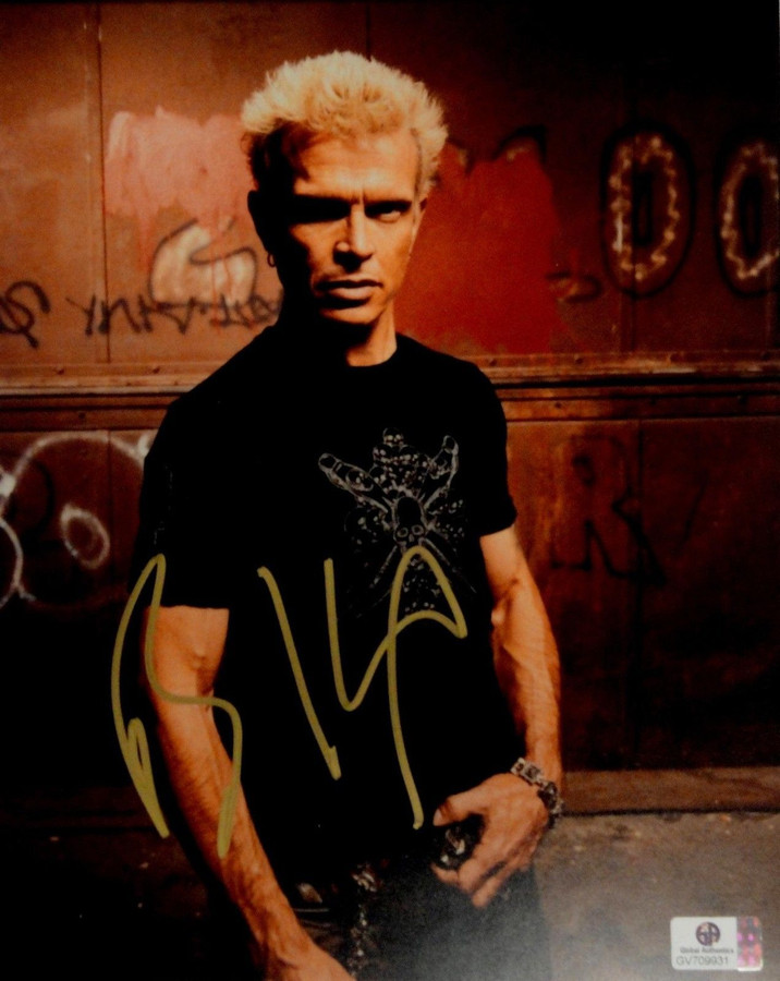Billy Idol Autographed 8x10 Photograph Sexy Eyes In black T Shirt GA 709931