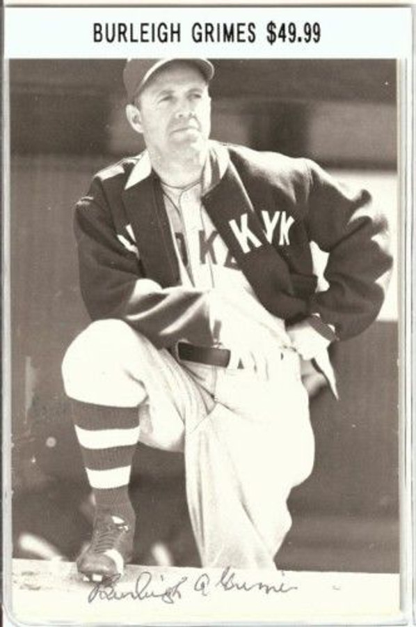 Burleigh Grimes Signed Vintage Postcard Auto Autograph