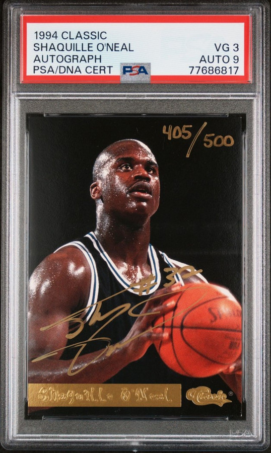 Shaquille O'Neal 1994 Classic Autographs Lakers Magic PSA 3/9 Auto