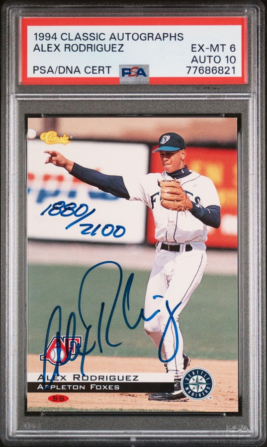 Alex Rodriguez 1994 Classics Autographs  Mariners PSA 6/10 Auto # 1880/2100