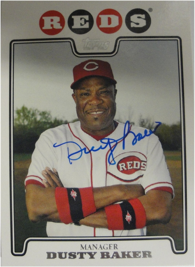 Dusty Baker 2008 Topps Hand Signed Autographed Card Reds Manager