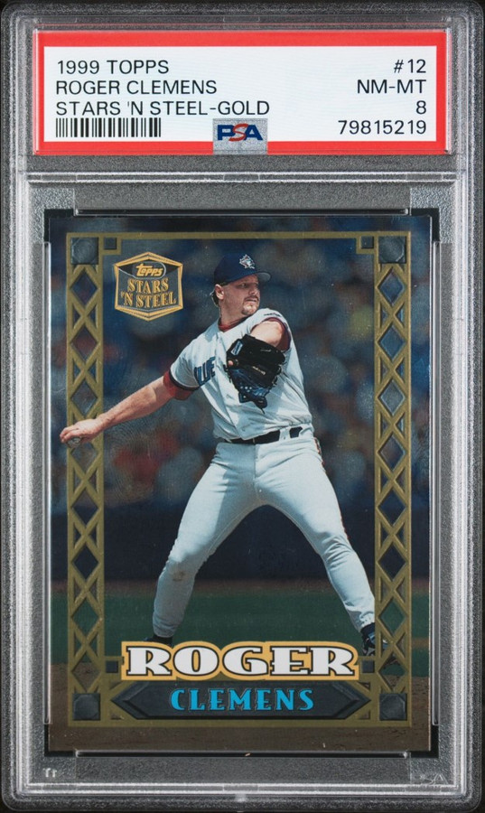 Roger Clemens 1999 Topps Stars N Steel Gold Toronto Blue Jays PSA 8 #12