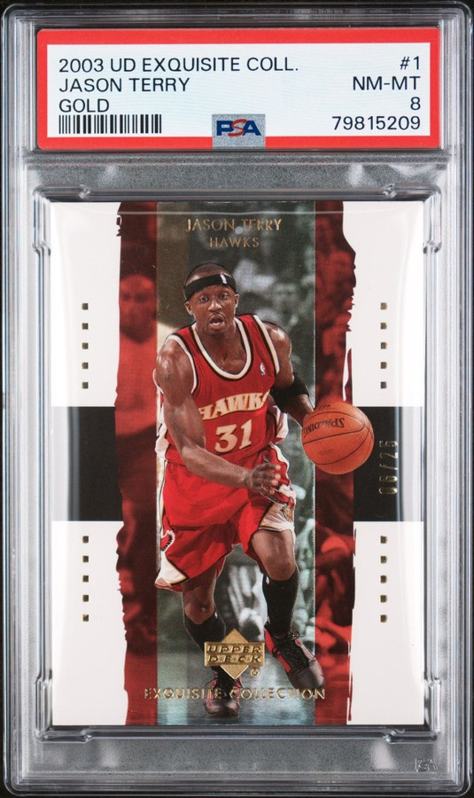 Jason Terry  2003 UD Exquisite Collection Gold Atlanta Hawks PSA 8 #1 6/25