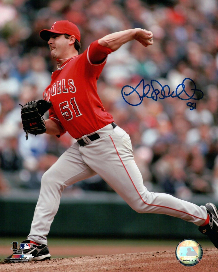 Joe Saunders Signed 8X10 Photo Autograph Anaheim Angels Road Blue Ink Auto COA