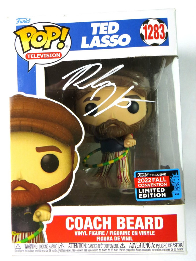 Brendan Hunt Signed Autograph Funko POP! Ted Lasso Coach Beard White BAS BJ73412