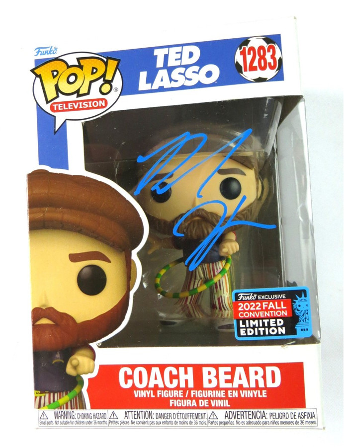 Brendan Hunt Signed Autographed Funko POP! Ted Lasso Coach Beard Blue Ink BAS