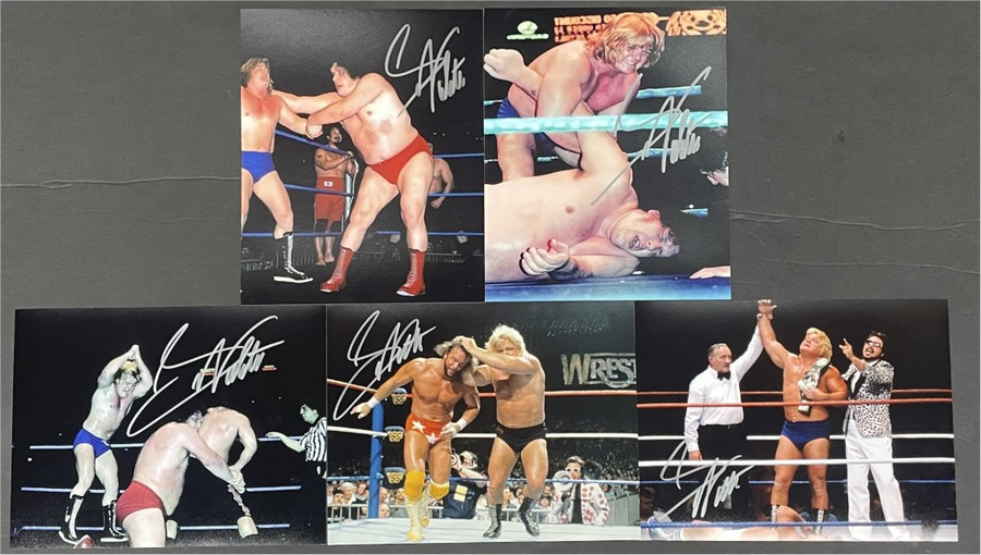 Greg Valentine Signed Autographed Photographs Action Shot Lot WWF 8X10s