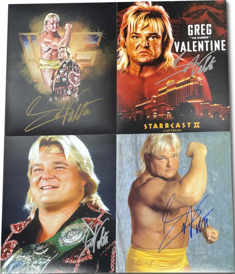 Greg Valentine Signed Autographed Photographs Posing Lot WWF 8X10s