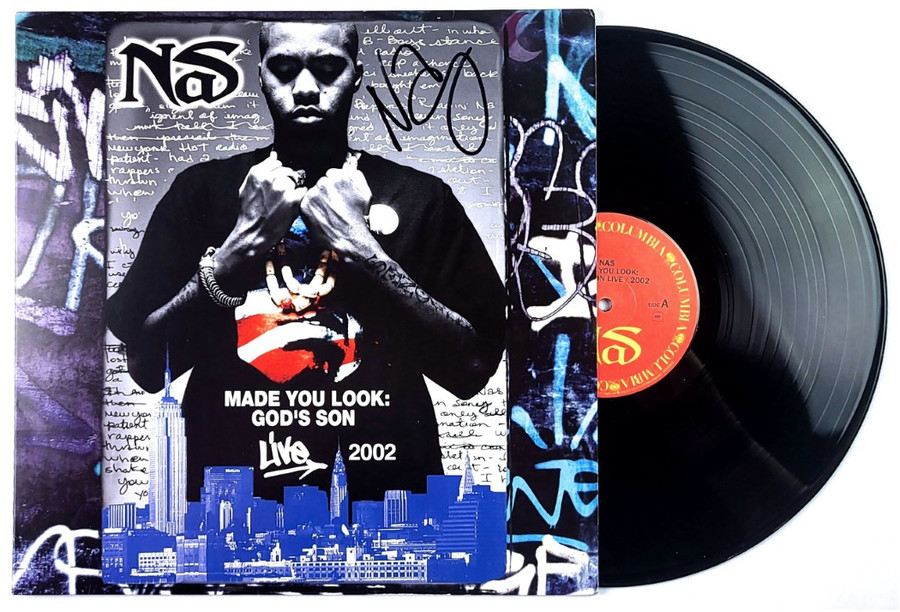 NAS Nasir Jones Signed Autographed Record Album Cover Made You Look BAS BK67873