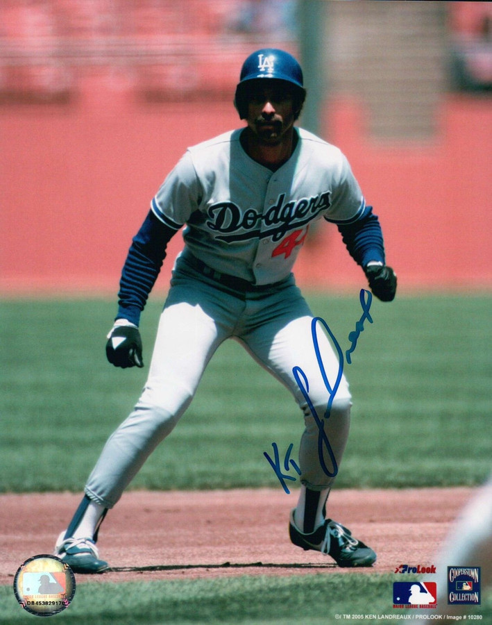 Ken Kenny Landreaux Signed 8X10 Photo Autograph Dodgers Lead Off Right Auto COA