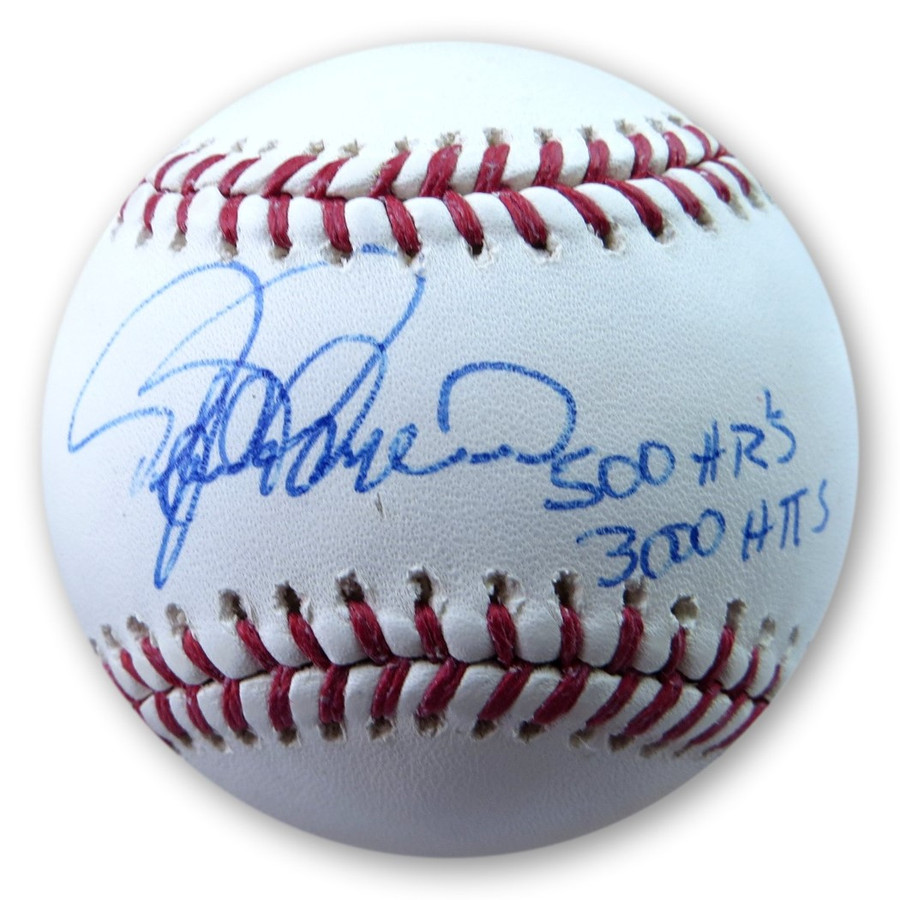 Rafael Palmeiro Signed Autographed Baseball "500 HRs 3000 Hits" JSA AM26481