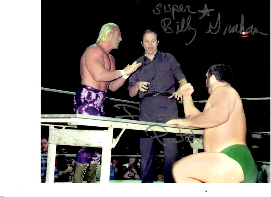 Superstar Billy Graham Ivan Putski Dual Signed Autographed 8X10 Photo WWF W/ COA