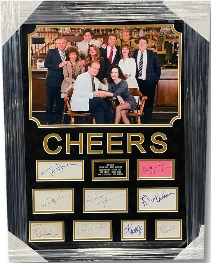 Ted Dawson, Woody Harrelson + 7 Signed Autographed Cuts Cheers 26X34 Beckett