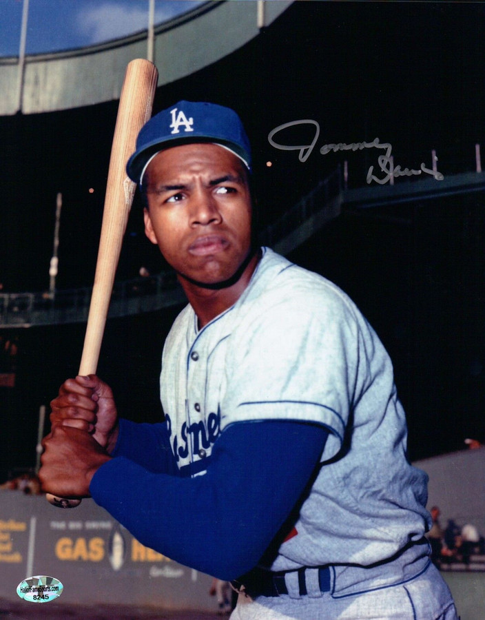 Tommy Davis Signed 8X10 Photo Autograph LA Dodgers Bat Silver High Auto COA