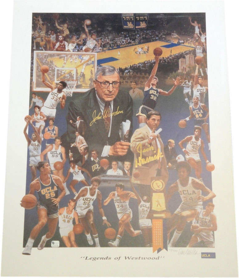 John Wooden Jim Harrick Hand Signed Autographed 20x24 Photo UCLA Bruins